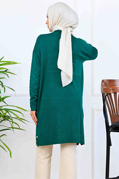 benguen Μοτίβο στο μανίκι Mercerized Tunic K5012 Emerald Green