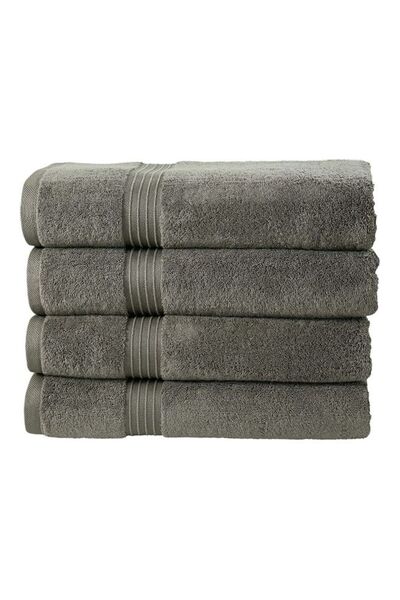Bliss Casa 4-Piece Bath Towel Set – 100% Combed Cotton, 550 GSM, Quick Dry, Grey 70x140cm