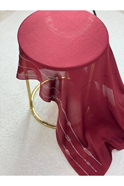 Degs Scarf Σάλι Janjan με πέτρινο σχέδιο σε μπορντό χρώμα