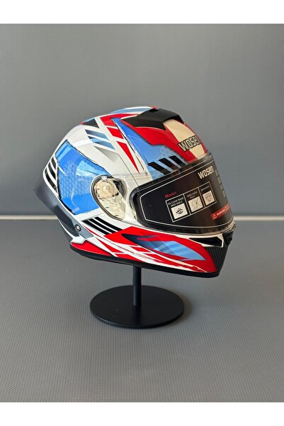 WOSEN Ws-602 Güneş Gözlüklü Full Face Kask (Şeffaf Vizörlü) WHİTE K6 (602)