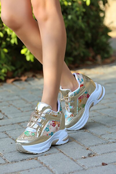 kajal ayakkabı DNR 312 Pantofi cu toc ascuns cu model floral