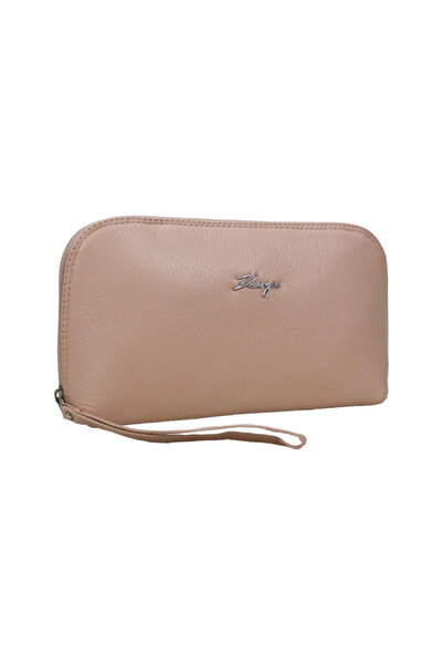 Karya Deri Genuine Leather Women's Makeup Cosmetic Bag with Wrist Strap 20029