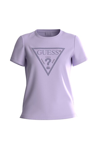 Guess تي شيرت نسائي ذو شعار عتيق بقصة عادية