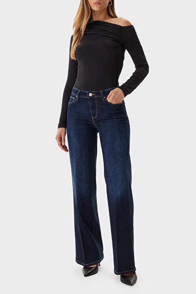 Guess Sexy Pamuk ve Kaşmir Karışımlı Wide Leg Bol Paça Jeans W5BA96D4U54 KOT PANTOLON W5BA96 D