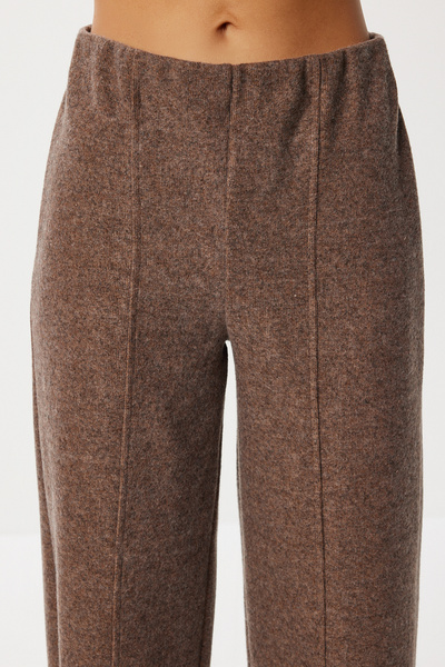 Lovelyİstanbul Yumoş Basic Knitted Top and Bottom Set Lub0273 Brown