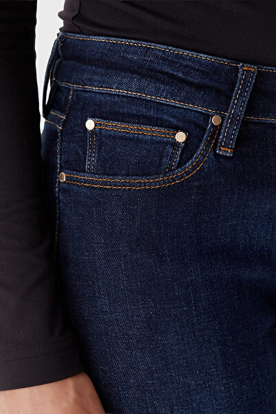 Guess Sexy Pamuk ve Kaşmir Karışımlı Wide Leg Bol Paça Jeans W5BA96D4U54 KOT PANTOLON W5BA96 D