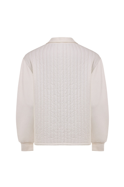 Eight Fashion Erkek Yarım Fermuarlı Polo Yaka Pamuk Kapitoneli Relaxed Sweatshirt