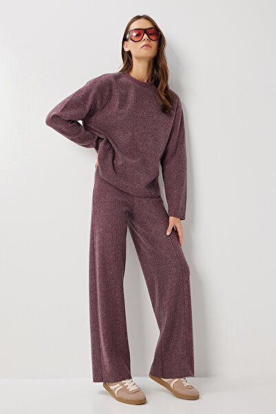 Lovelyİstanbul Yumoş Basic alsó-felső kötött szett LUB0273 MÜRDÜM