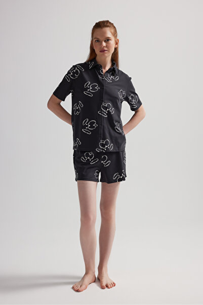 Hays Kadın Pamuklu Kısa Kollu Gömlek Şortlu Pijama Takımı