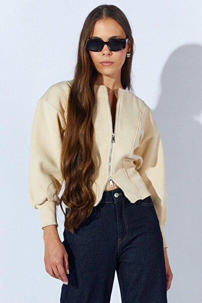 TENA Γυναικείο φούτερ με φερμουάρ με λεπτομέρεια από τρεις κλωστές