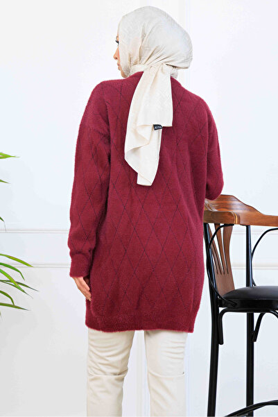 benguen Stone Detailed Knitwear Tunic S3008 Plum