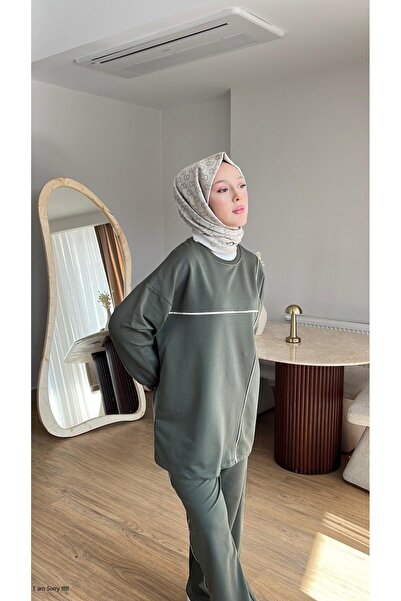 Mihran Butik Olivia Women's Seasonal Combed Cotton Top and Bottom Sports and Comfortable Wear Double Set