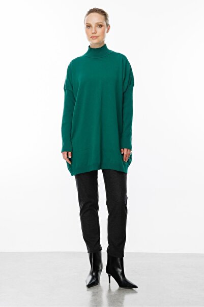 accort Yarım Balıkçı Triko Tunik-YEŞİL