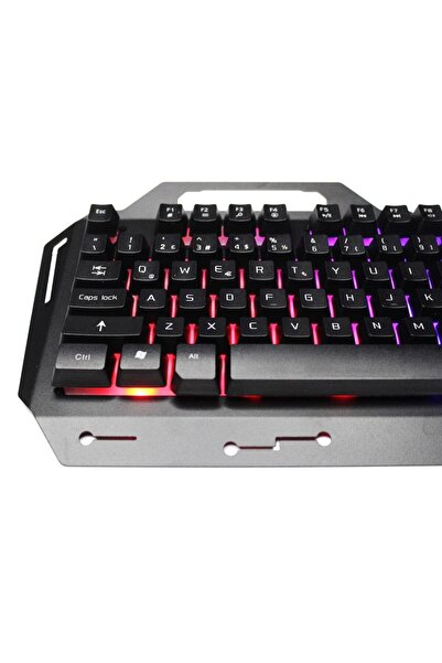 Techmaster V1 Rgb Işıklı Metal Yüzey Türkçe Q Kablolu Gaming Klavye