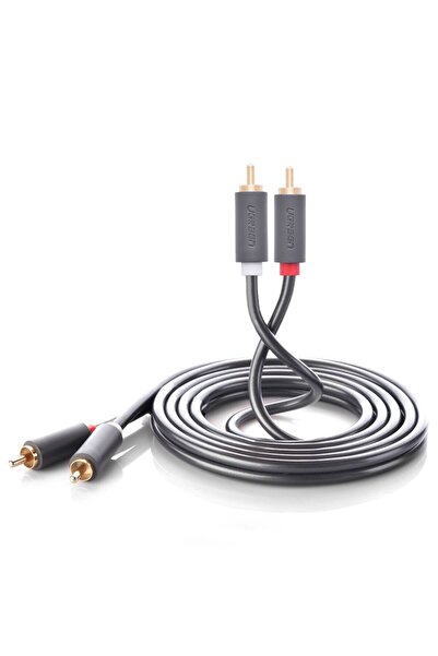 Other Kabel przewód audio 2RCA (męski) - 2RCA (męski) 2m - szary