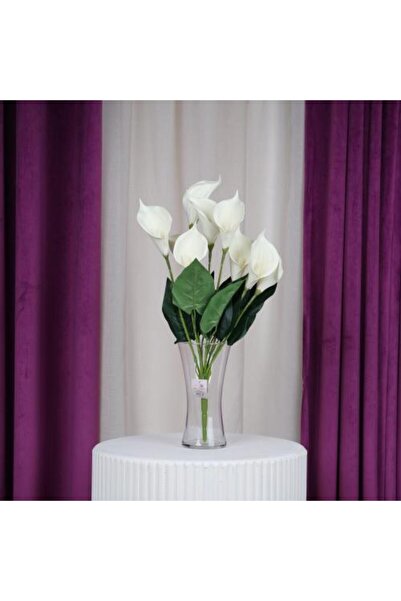 Gifts World ورد كالا سكري بأغصان خضراء ٩ ورد كالا صناعي سكري