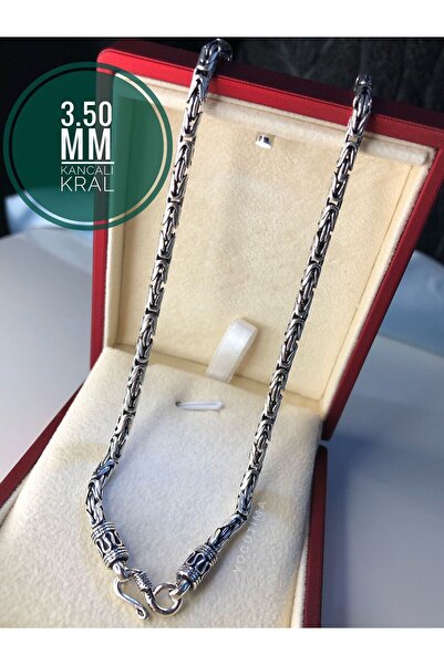 GWOMA Erkek Gümüş Kolye - 3.5mm Italyan Kancalı Kral Model • Işıklı Kutuda • ...
