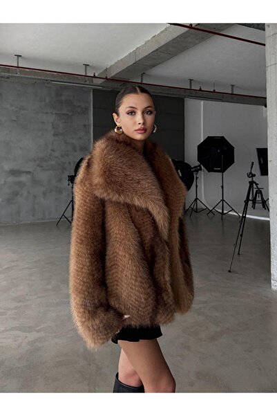 ANBLYs COLLECTION UZUN KOLLU CEPLİ SALAŞ KADIN KÜRK MONT
