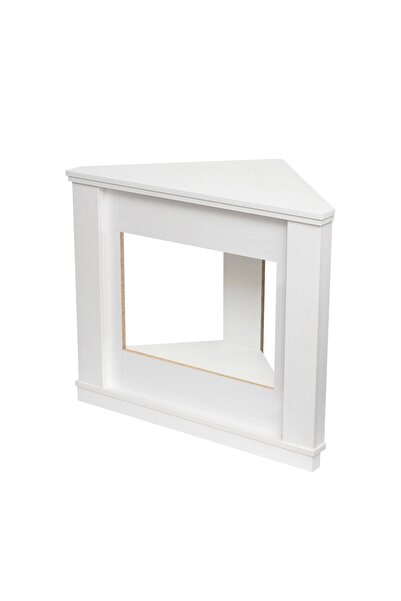 Home Cadru de șemineu încorporat, alb, pentru colț, Bali