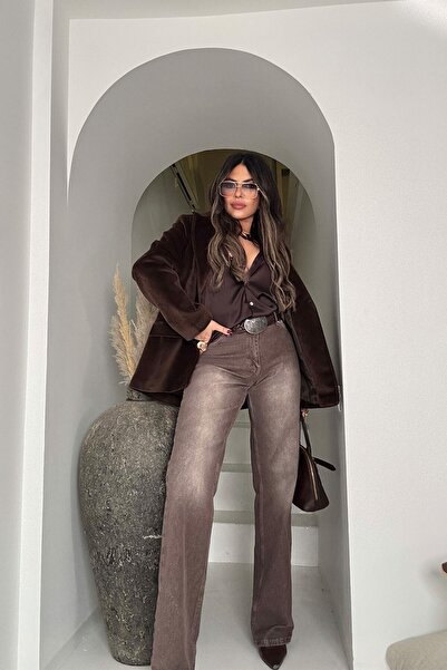 Sohotique By P Washable Wide Leg Jeans Brown