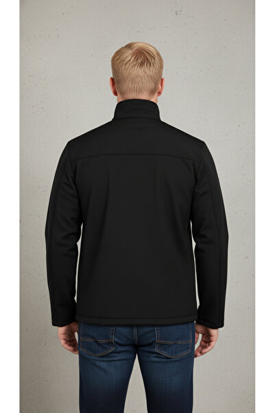 ENZİM JEANS Men's Softshell Jacket with Fleece Inside Waterproof Windproof Outdoor Jacket