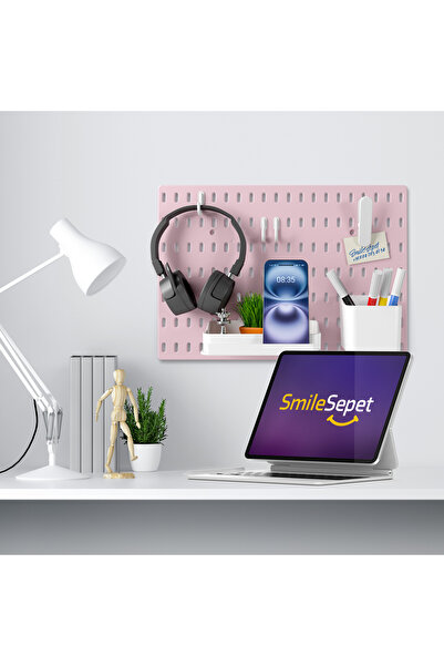 SMİLESEPET ÇOK AMAÇLI PANO ORGANİZATÖR SET 1 (28X40cm) DUBELLİ - PANO PEMBE -...
