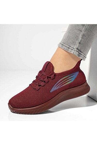 Modlet.ro Teniși vișini pentru femei cu șireturi MOD13186