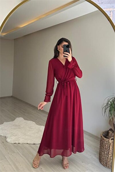 Dipmoda Rochie maxi din șifon pentru femei DPNM001