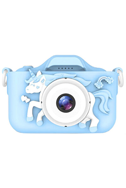 KlaussTech Cameră foto și video pentru copii cu filtru nostalgic, albastră.