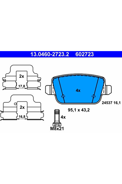 Ate Set Placute Frana Frana Disc Ford Galaxy 2/Mondeo 4/S-Max