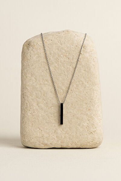 YUNİCCİ & CO Unisex Siyah Kaplama Cubuk Kolye