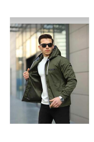 The Naz Line Men's Zippered Hooded Raincoat