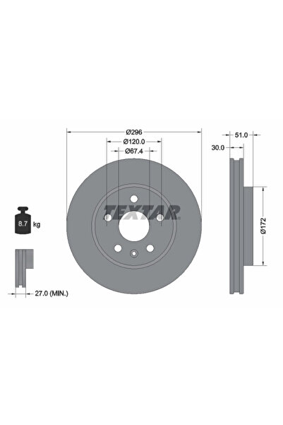 TEXTAR Set Discuri Frana Buick La Crosse Limuzina Buick (Sgm) Regal 2 2008-2017