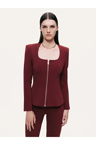 Nocturne Fermuar Detaylı Vatkalı Bluz