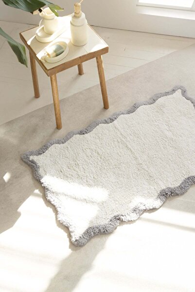 İrya Scallop Tekli Banyo Paspası Bambu 60x100 Gri