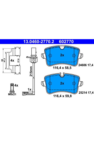 Ate Set Placute Frana Frana Disc Audi A4 B8/A5/A6 Allroad C7