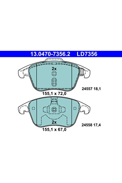 Ate Set Placute Frana Frana Disc Citroen C4 2 Ds Ds 4 / Ds 4 Crossback/Ds 5