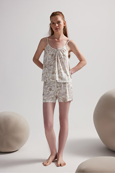 Hays Kadın Viskon İp Askılı V Yaka Atlet Şortlu Pijama Takımı