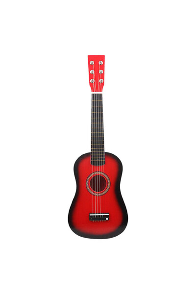 KlaussTech Chitară clasică pentru copii din lemn lăcuit, 65 cm, roșie