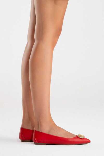 Zeynep Sıradağlı Aaron Kadın Deri Babet Kırmızı