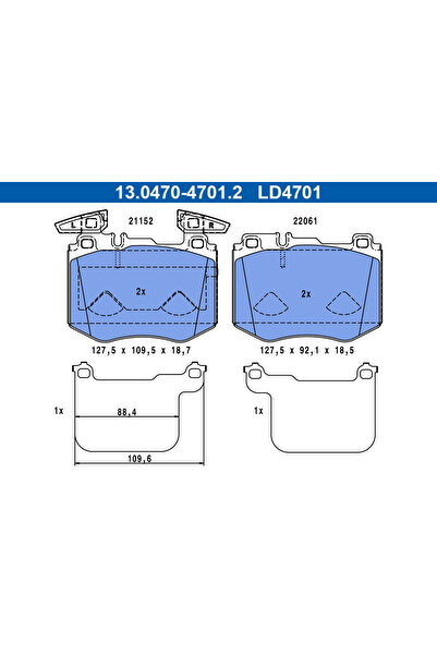 Ate Set Placute Frana Frana Disc Mercedes-Benz Glc