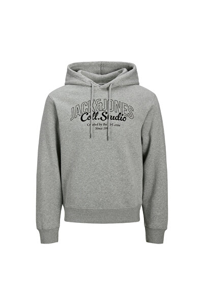 Jack & Jones Ανδρικό φούτερ με κουκούλα Jack&Jones Makoto σε γκρι χρώμα