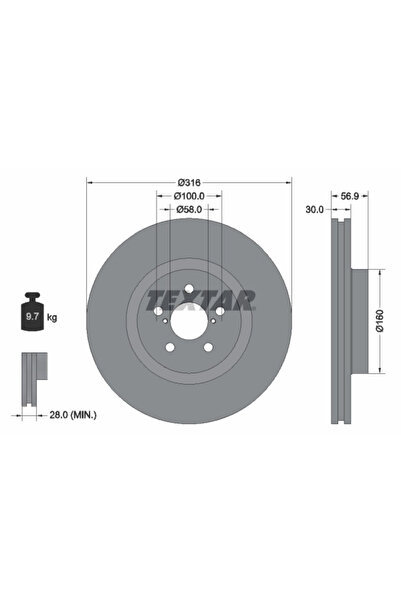 TEXTAR Disc Frana Subaru Forester/Legacy 4/Legacy 5