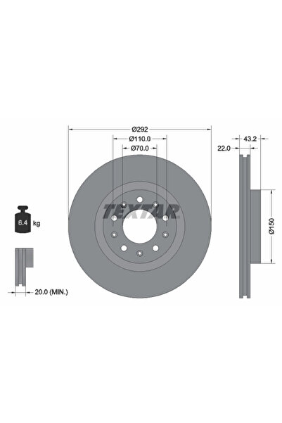 TEXTAR Disc Frana Alfa Romeo 159/Brera/Giulia