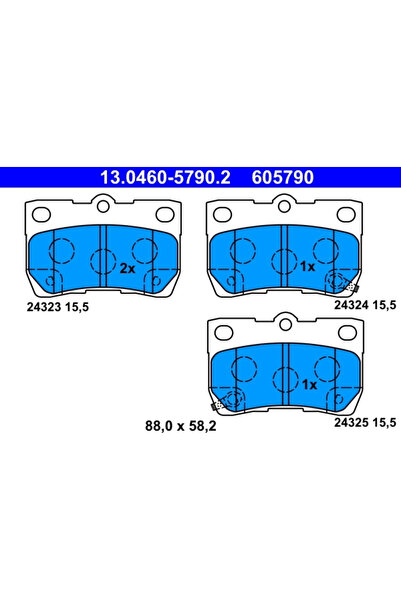 Ate Set Placute Frana Frana Disc Lexus Gs/Is 2/Is C Toyota Crown/Mark 10 1/Ma...