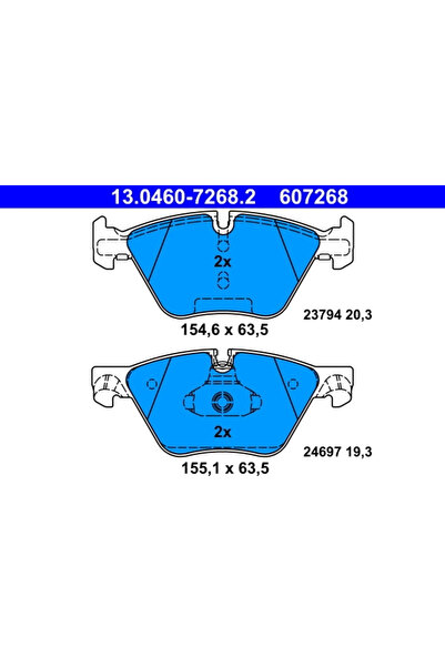 Ate Set Placute Frana,Frana Disc 13.0460-7268.2 Bmw 5/5 Touring
