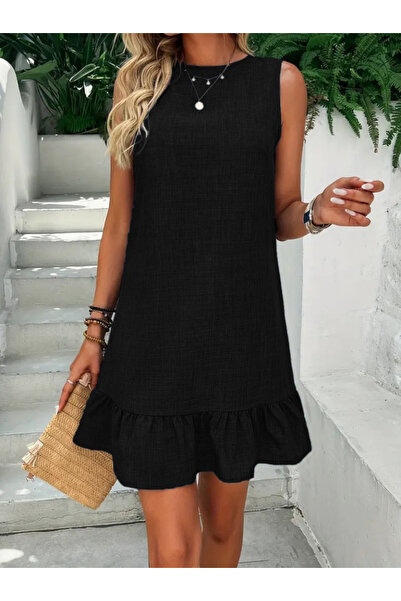 MODA Rochie Sofia cu volane, fără mâneci, pentru femei