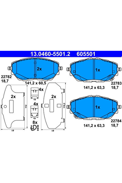 Ate Set Placute Frana Frana Disc Toyota C-Hr/Corolla