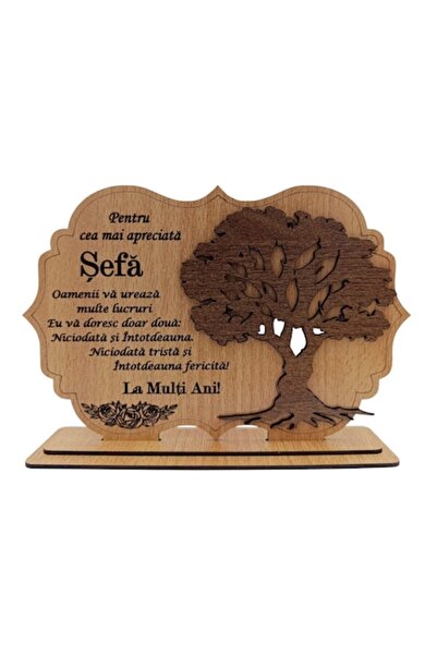 OEM Placă din lemn - Cadou personalizat pentru șef – 30x20 cm, Fag