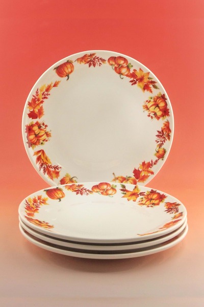 Bursa Porselen Dekor Pumpkin 4-Piece Porcelain Serving Plate